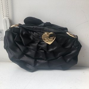 Felix Rey Black Ruffle Hand Bag